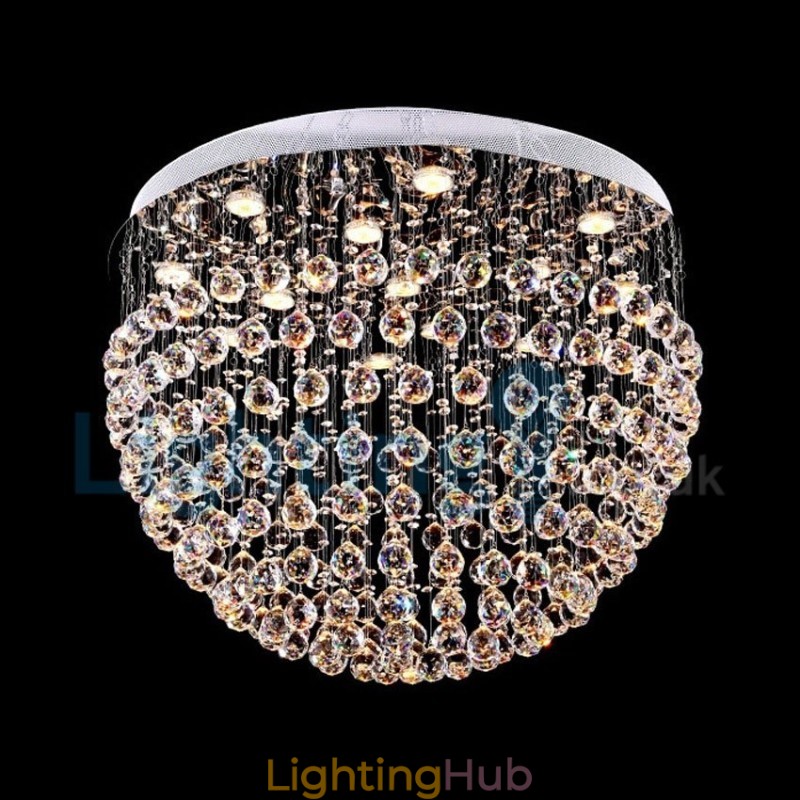Modern Contemporary Chandelier Flush mount Pendant Fixture Crystal Rain Drop Light