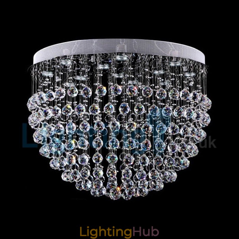 Modern Contemporary Chandelier Flush mount Pendant Fixture Crystal Rain Drop Light