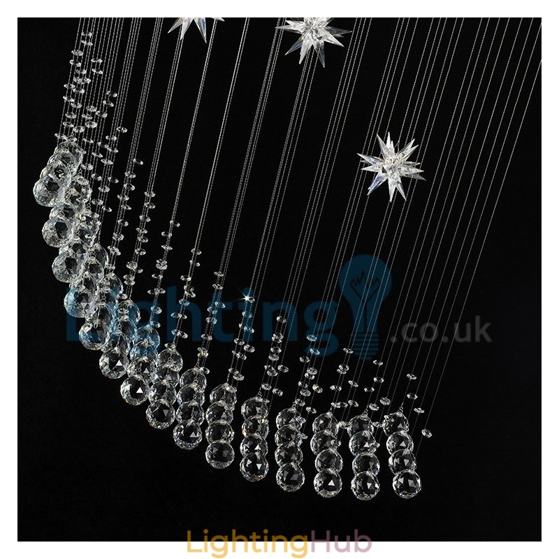 Modern Contemporary Chandelier Flush mount Pendant Fixture Crystal Rain Drop Light