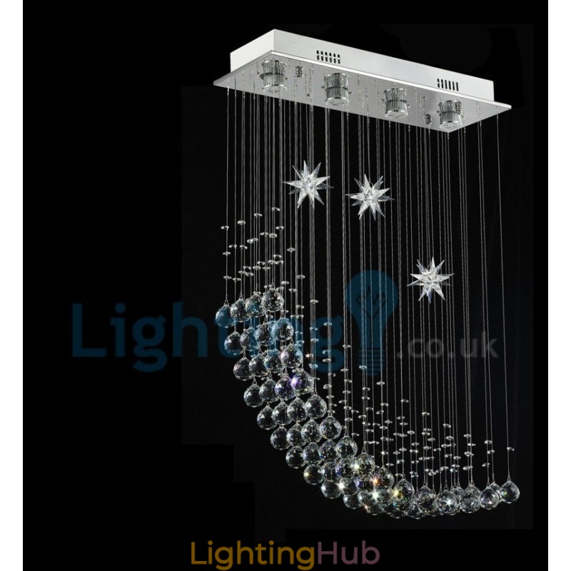 Modern Contemporary Chandelier Flush mount Pendant Fixture Crystal Rain Drop Light