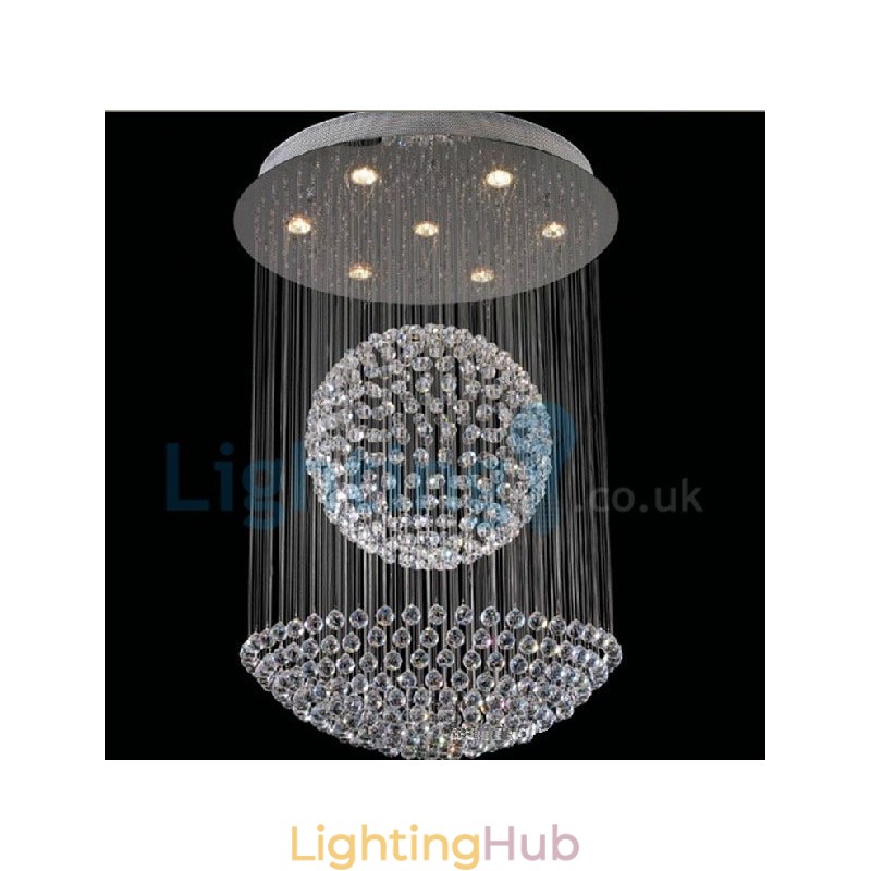 Modern Contemporary Chandelier Flush mount Pendant Fixture Crystal Rain Drop Light