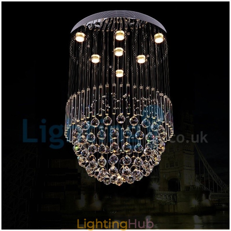 Modern Contemporary Chandelier Flush mount Pendant Fixture Crystal Rain Drop Light