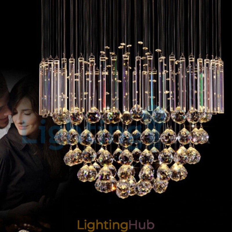 Modern Contemporary Chandelier Flush mount Pendant Fixture Crystal Rain Drop Light