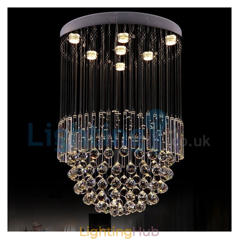 Modern Contemporary Chandelier Flush mount Pendant Fixture Crystal Rain Drop Light