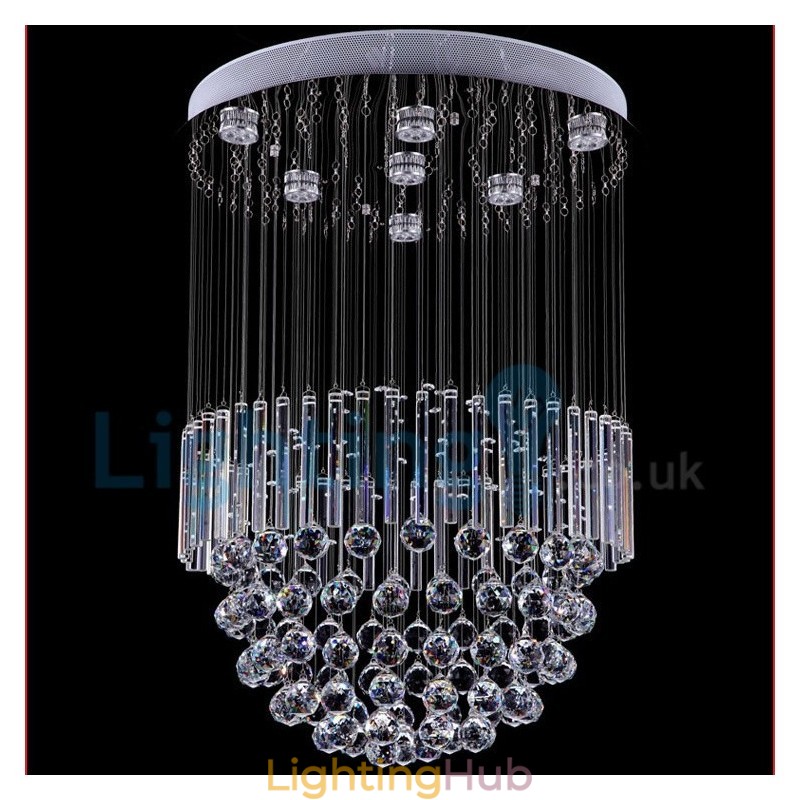 Modern Contemporary Chandelier Flush mount Pendant Fixture Crystal Rain Drop Light