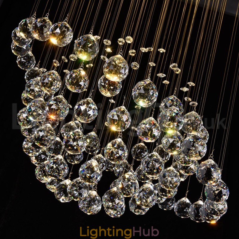 Modern Contemporary Chandelier Flush mount Pendant Fixture Crystal Rain Drop Light
