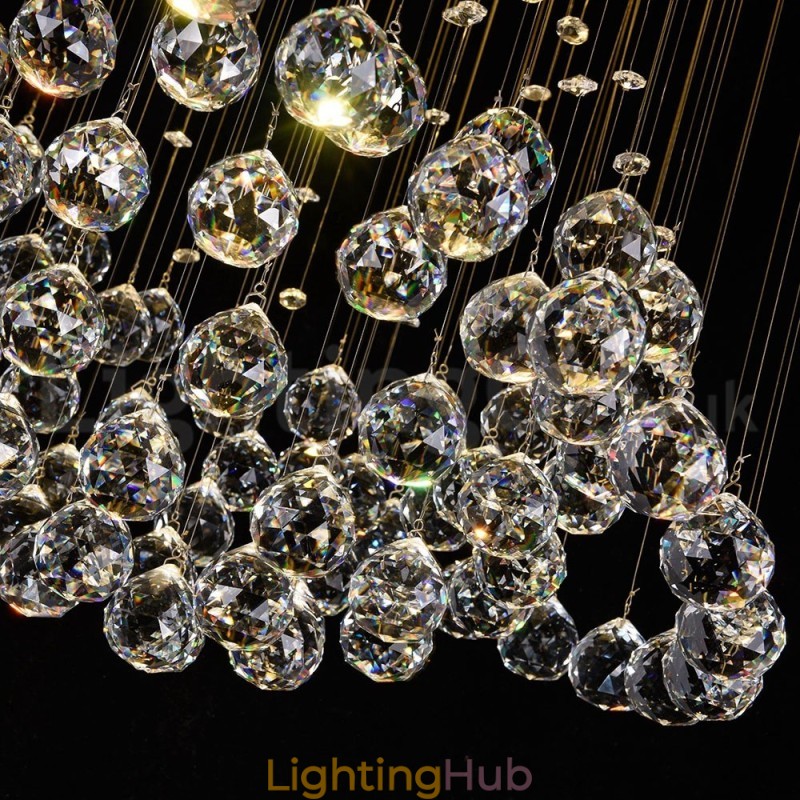 Modern Contemporary Chandelier Flush mount Pendant Fixture Crystal Rain Drop Light