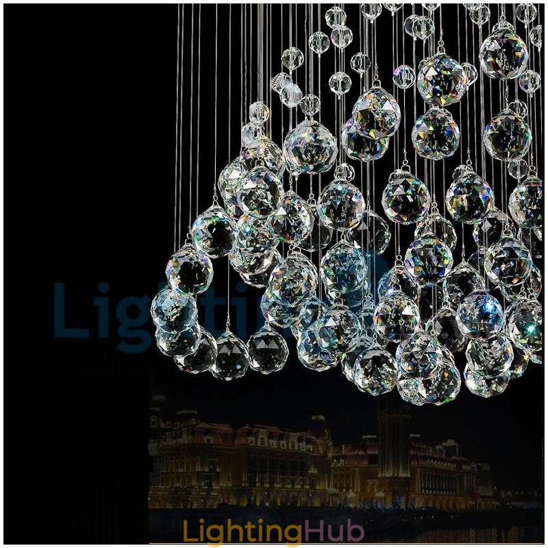Modern Contemporary Chandelier Flush mount Pendant Fixture Crystal Rain Drop Light