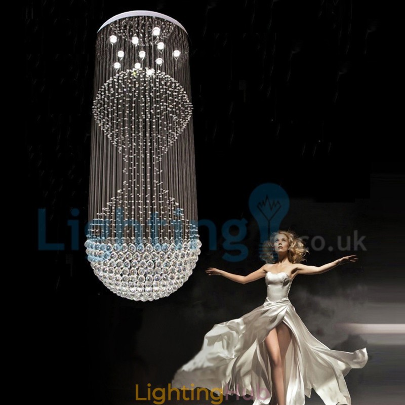 Modern Contemporary Chandelier Flush mount Pendant Fixture Crystal Rain Drop Light