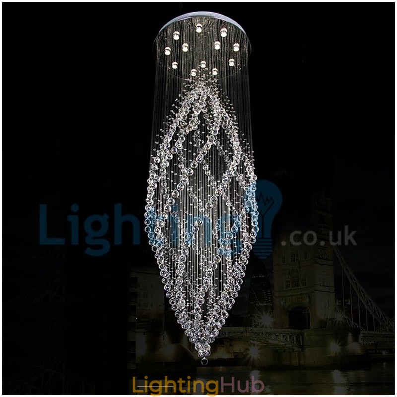 Modern Contemporary Chandelier Flush mount Pendant Fixture Crystal Rain Drop Light