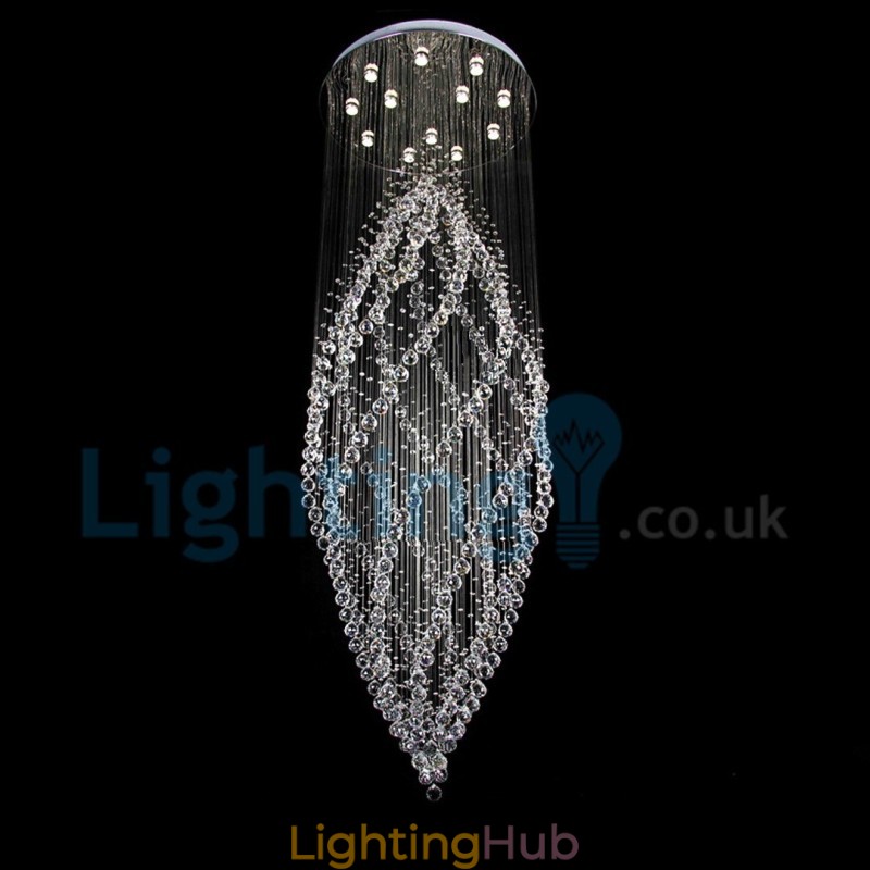 Modern Contemporary Chandelier Flush mount Pendant Fixture Crystal Rain Drop Light