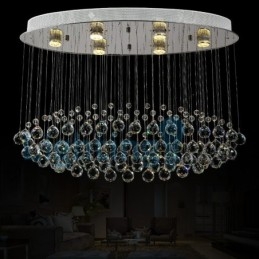 Modern Contemporary Chandelier Flush mount Pendant Fixture Crystal Rain Drop Light