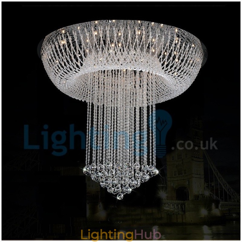 Modern Contemporary Chandelier Flush mount Pendant Fixture Crystal Rain Drop Light