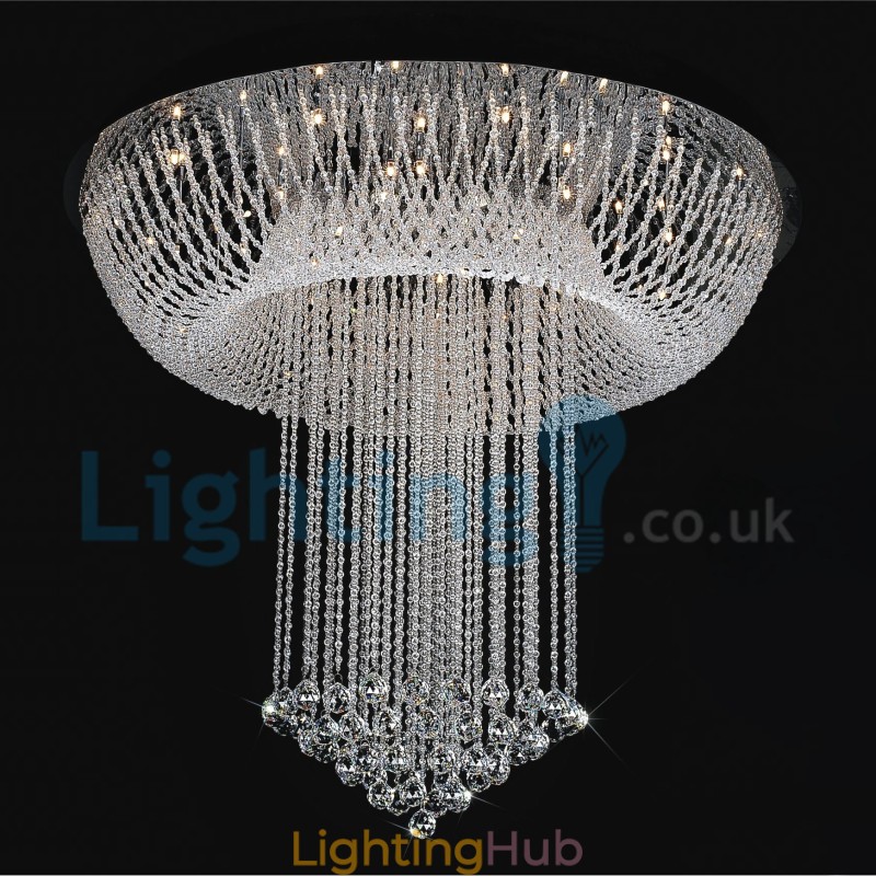 Modern Contemporary Chandelier Flush mount Pendant Fixture Crystal Rain Drop Light