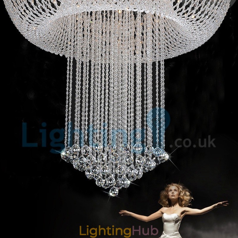 Modern Contemporary Chandelier Flush mount Pendant Fixture Crystal Rain Drop Light