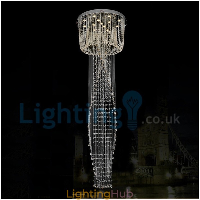 Modern Contemporary Chandelier Flush mount Pendant Fixture Crystal Rain Drop Light