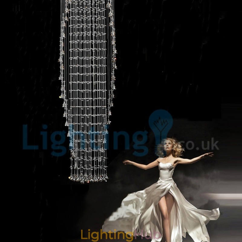 Modern Contemporary Chandelier Flush mount Pendant Fixture Crystal Rain Drop Light
