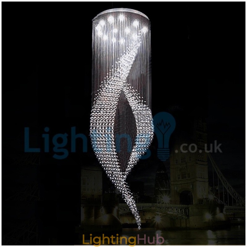 Modern Contemporary Chandelier Flush mount Pendant Fixture Crystal Rain Drop Light