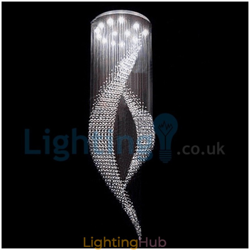 Modern Contemporary Chandelier Flush mount Pendant Fixture Crystal Rain Drop Light