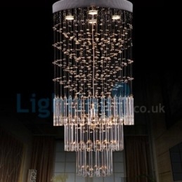Modern Contemporary Chandelier Flush mount Pendant Fixture Crystal Rain Drop Light