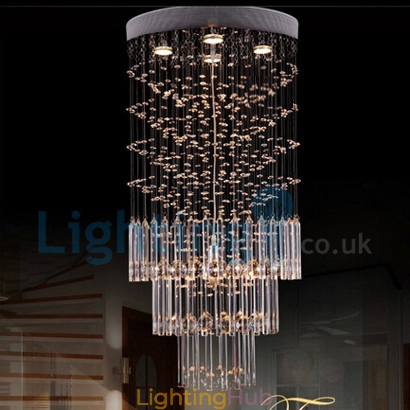 Modern Contemporary Chandelier Flush mount Pendant Fixture Crystal Rain Drop Light