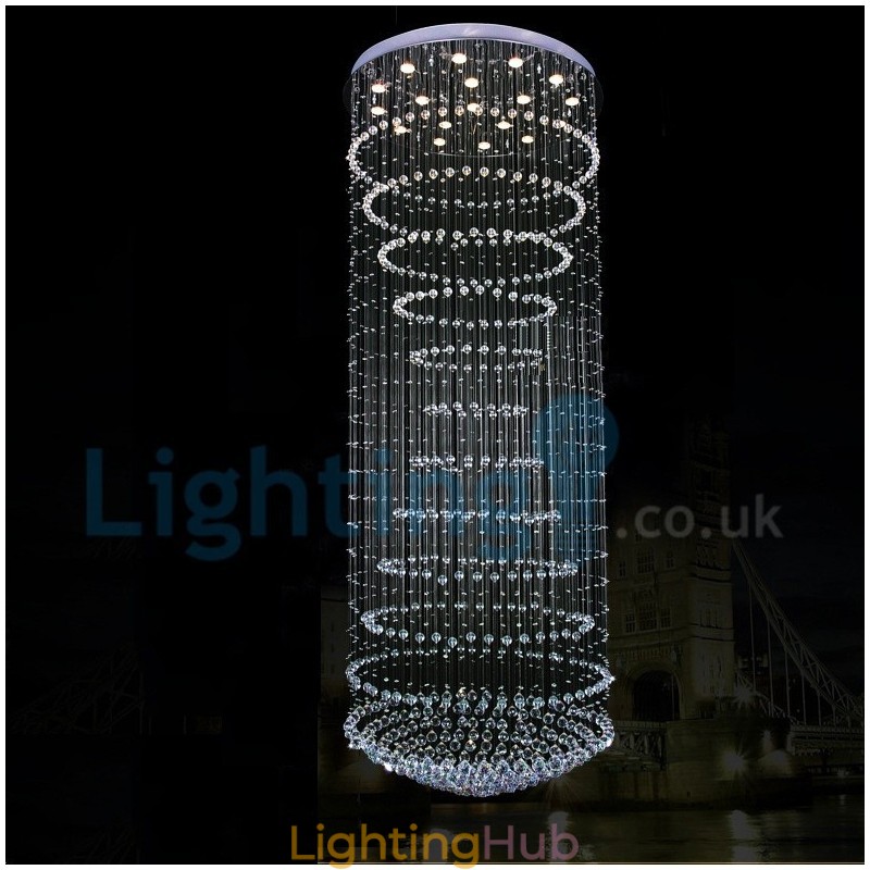 Modern Contemporary Chandelier Flush mount Pendant Fixture Crystal Rain Drop Light