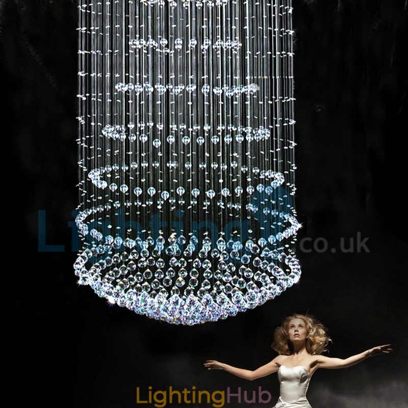 Modern Contemporary Chandelier Flush mount Pendant Fixture Crystal Rain Drop Light