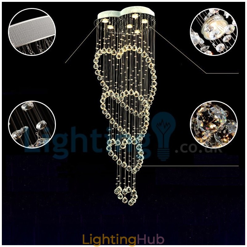 Modern Contemporary Chandelier Flush mount Pendant Fixture Crystal Rain Drop Light