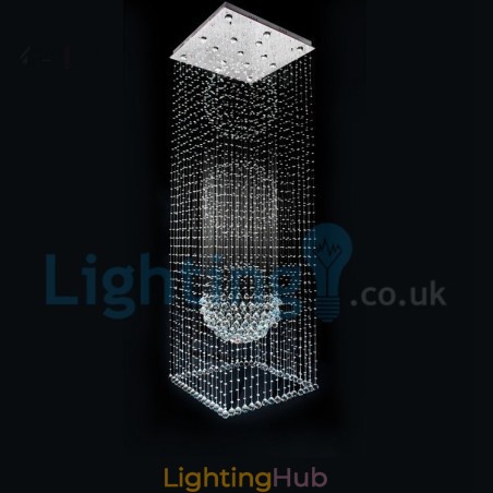 Modern Contemporary Chandelier Flush mount Pendant Fixture Crystal Rain Drop Light