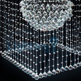 Modern Contemporary Chandelier Flush mount Pendant Fixture Crystal Rain Drop Light