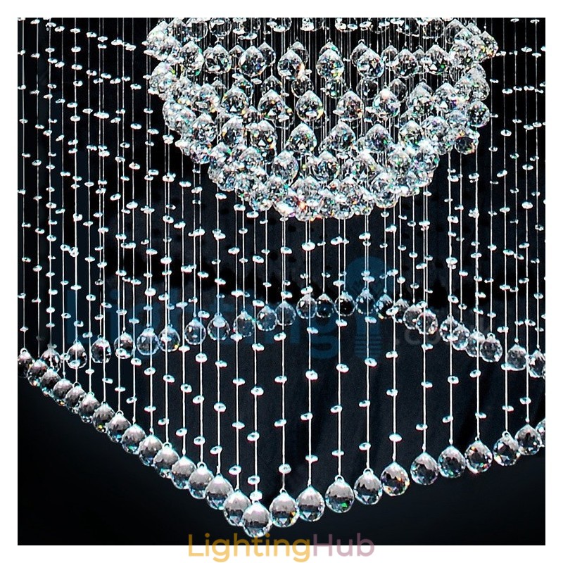 Modern Contemporary Chandelier Flush mount Pendant Fixture Crystal Rain Drop Light
