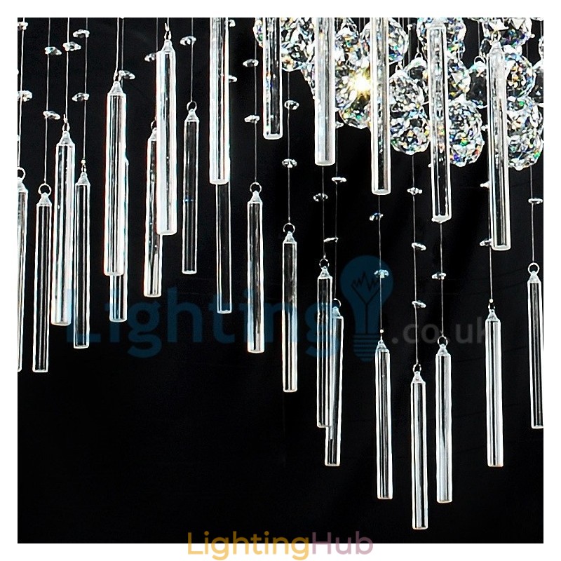 Modern Contemporary Chandelier Flush mount Pendant Fixture Crystal Rain Drop Light