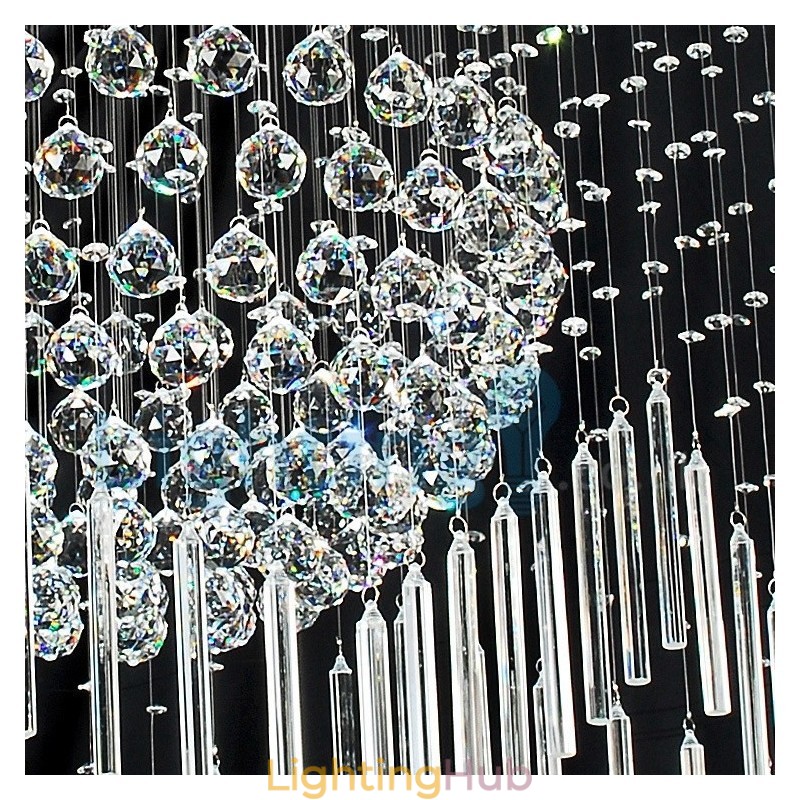 Modern Contemporary Chandelier Flush mount Pendant Fixture Crystal Rain Drop Light