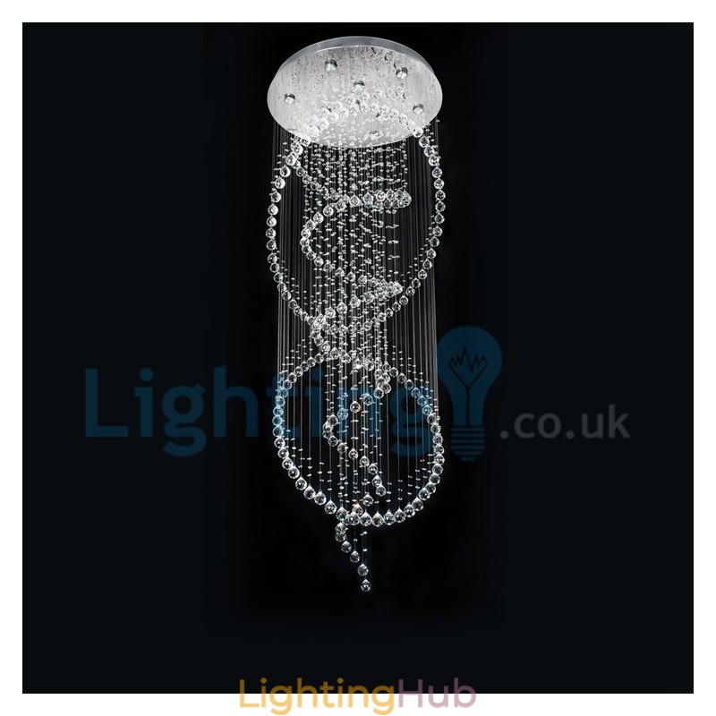 Modern Contemporary Chandelier Flush mount Pendant Fixture Crystal Rain Drop Light