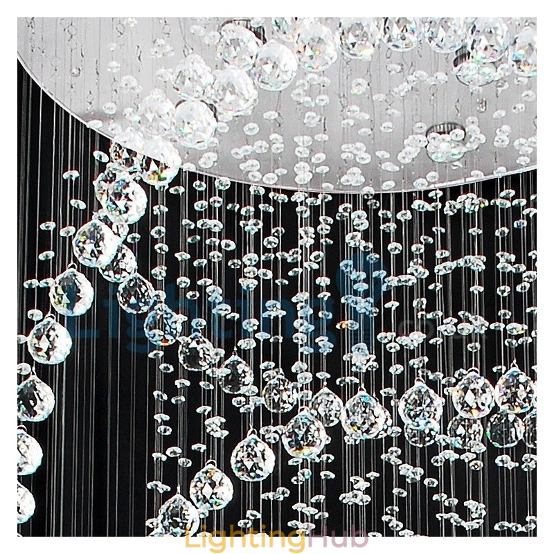 Modern Contemporary Chandelier Flush mount Pendant Fixture Crystal Rain Drop Light