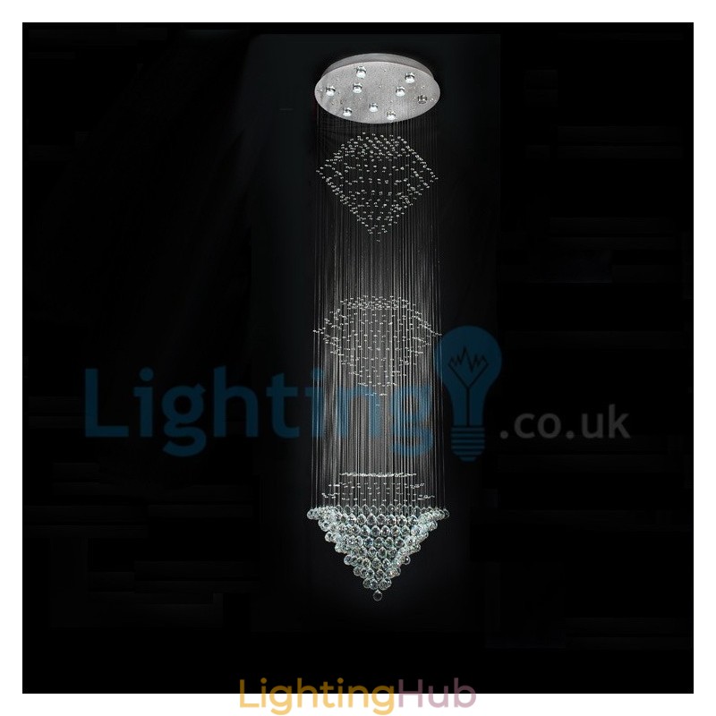 Modern Contemporary Chandelier Flush mount Pendant Fixture Crystal Rain Drop Light