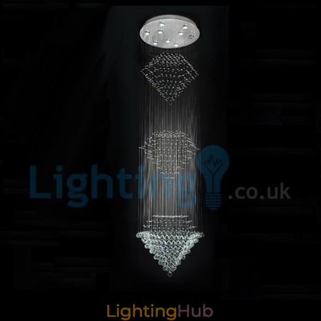 Modern Contemporary Chandelier Flush mount Pendant Fixture Crystal Rain Drop Light