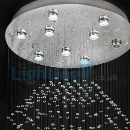 Modern Contemporary Chandelier Flush mount Pendant Fixture Crystal Rain Drop Light
