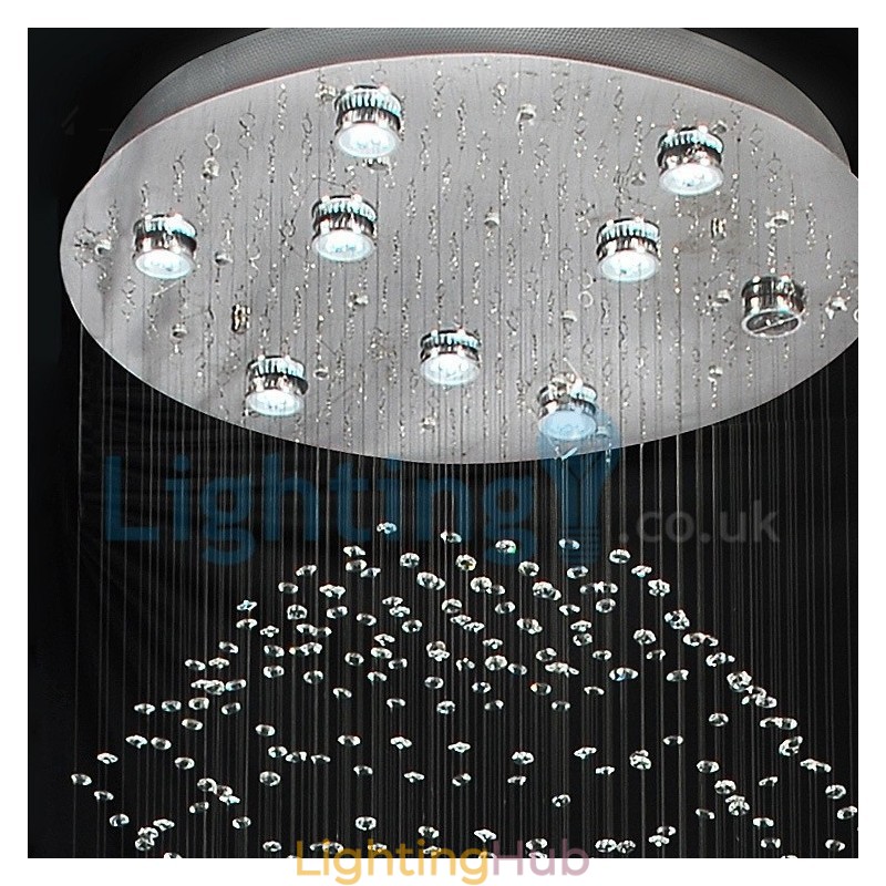 Modern Contemporary Chandelier Flush mount Pendant Fixture Crystal Rain Drop Light