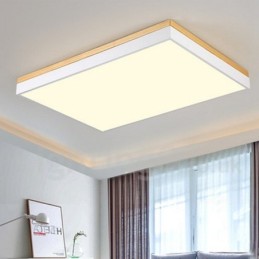 Nordic Rectangular Ultra thin Solid Wood Ceiling Lamp