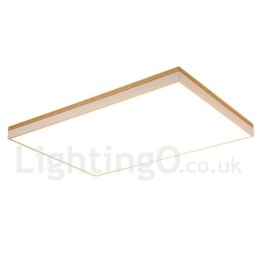 Nordic Rectangular Ultra thin Solid Wood Ceiling Lamp