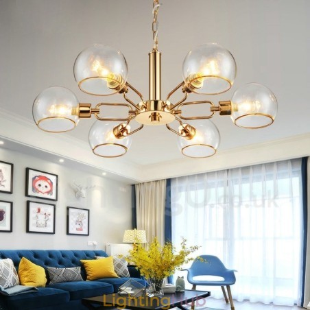 6 Lights Nordic Postmodern Creative Glass Magic Bean Chandelier 6 Lights Nordic Postmodern Creative Glass Magic Bean Chandelier