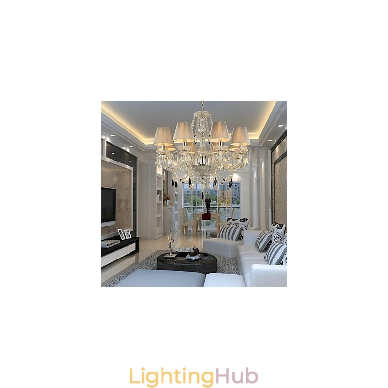Chandelier Crystal Luxury Modern 1 Tiers Living 6 Lights