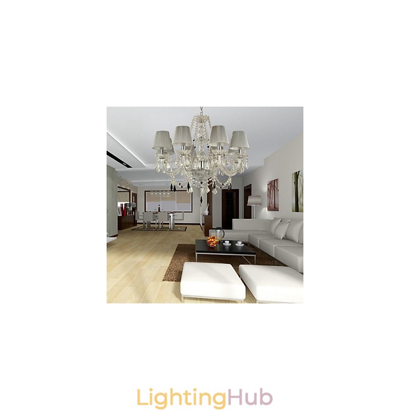 Chandelier Crystal Luxury Modern 1 Tiers Living 6 Lights