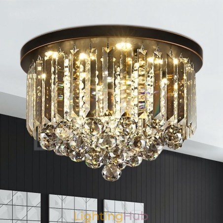 Retro Round Grey Crystal Ceiling Lights Retro Round Grey Crystal Ceiling Lights