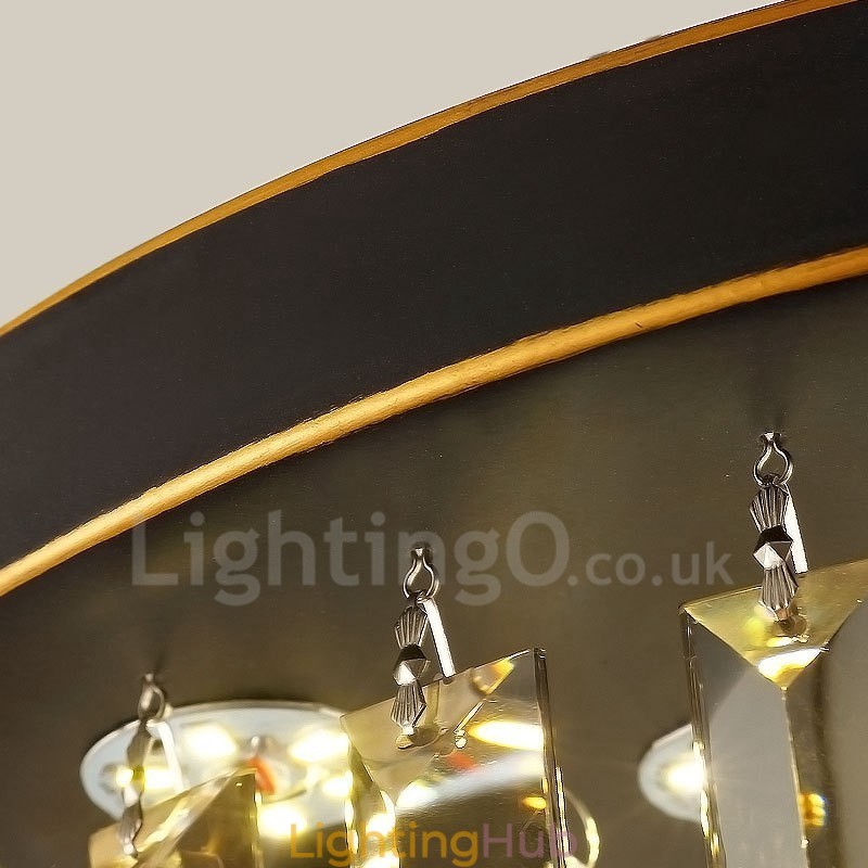 Retro Round Grey Crystal Ceiling Lights