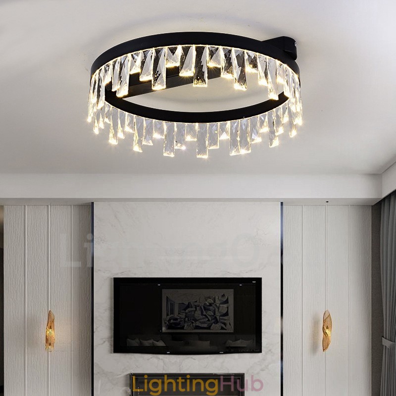 Modern Minimalist Creative Circular Ceiling Crystal Light