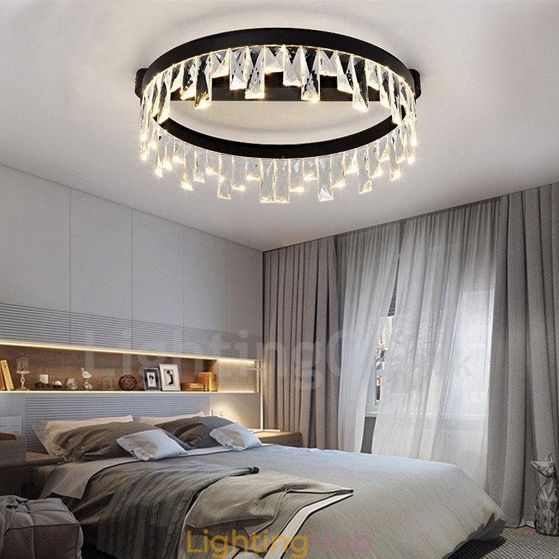 Modern Minimalist Creative Circular Ceiling Crystal Light