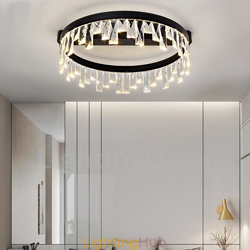 Modern Minimalist Creative Circular Ceiling Crystal Light