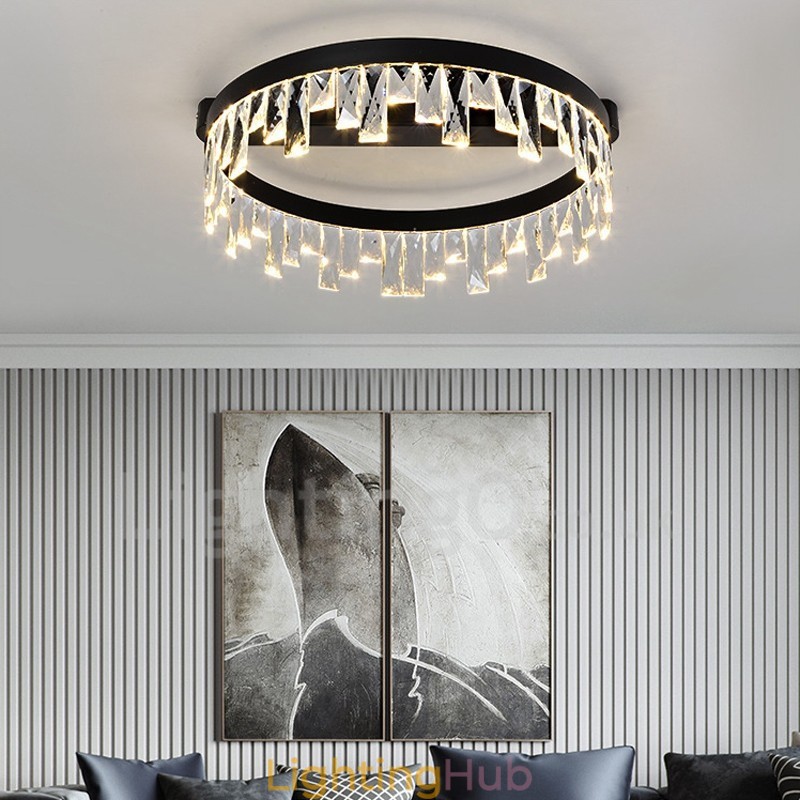 Modern Minimalist Creative Circular Ceiling Crystal Light
